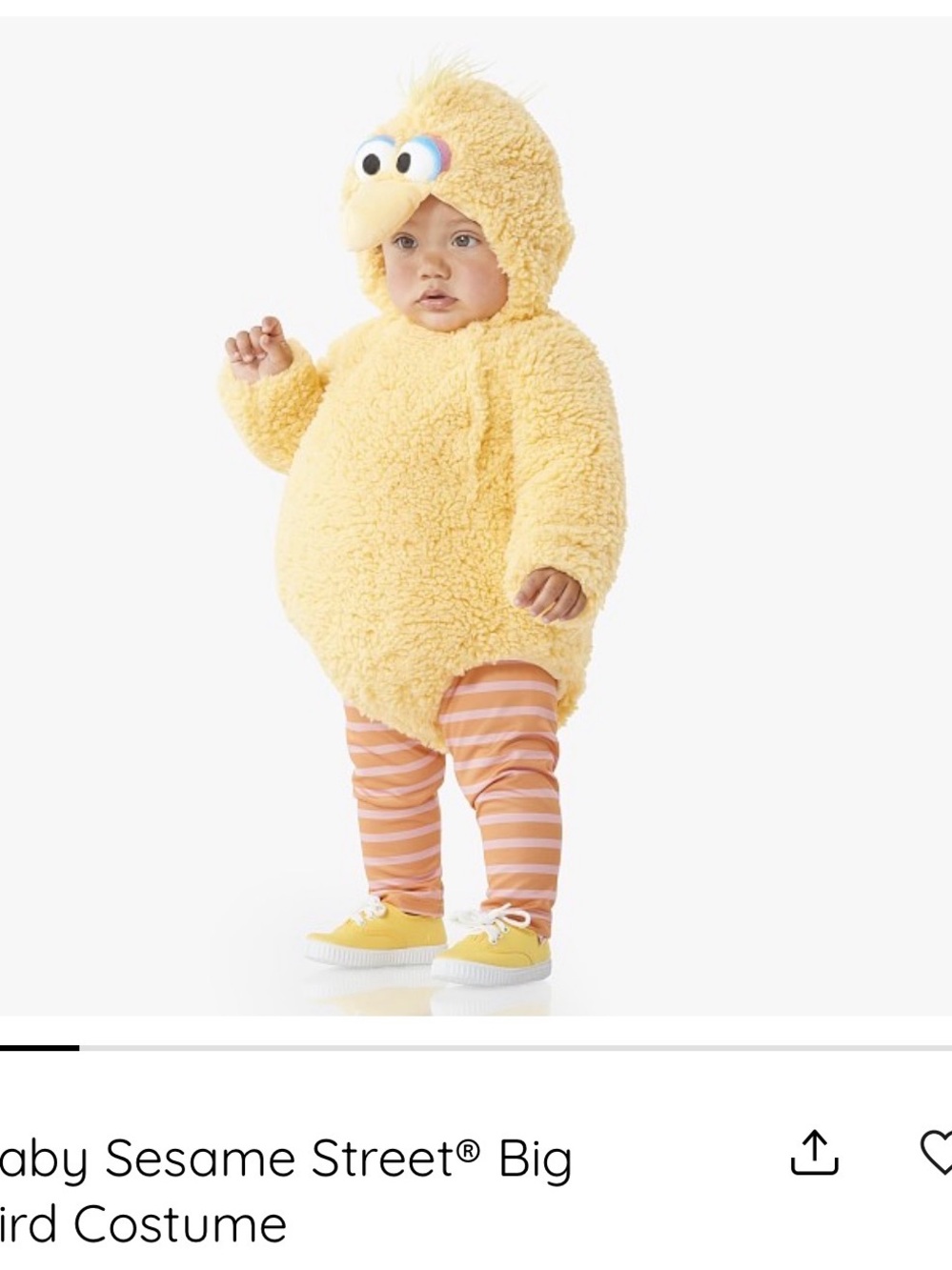 Sesame Street Yellow Big Bird Plush Hooded One-Piece